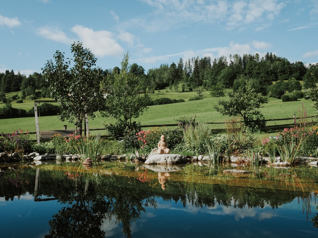 Der Teich mit Buddha am  Morgen